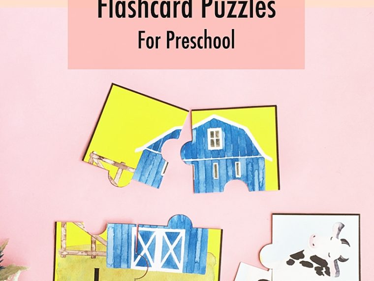 DIY Flashcard Puzzle on Maritza Lisa - Make early learning fun for kids by turning sight word flashcards into puzzles! Click through for the tutorial!