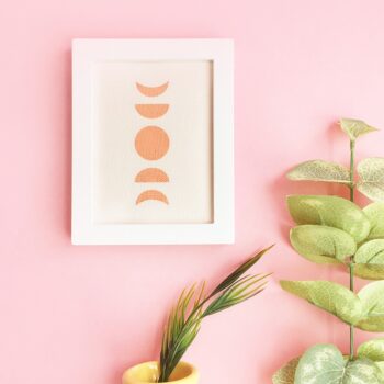 DIY Moon Phase Art With Silhouette Studio - Learn how to make your own wall art on printable fabric using the free version of Silhouette Studio Software