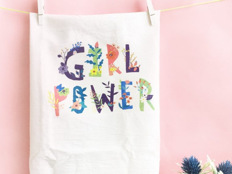 Hosting a Girls' Night or an all-female Friendsgiving soiree? Try making these super easy Girl Power Tea Towels. These towels will brighten any kitchen!