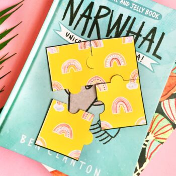 Looking for some fun DIY Valentine's Day Crafts for toddlers or pre-schoolers? Learn how to make a simple Rainbow Puzzle for those little hands!