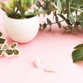 DIY Earrings - How To Make Half Moon Stud Earrings