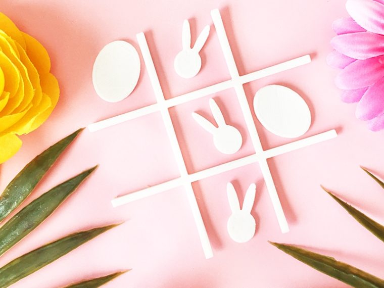 DIY Easter Crafts - Looking for a fun non-candy gift or activity for Easter? Try making this Tic-Tac-Toe game for all ages!