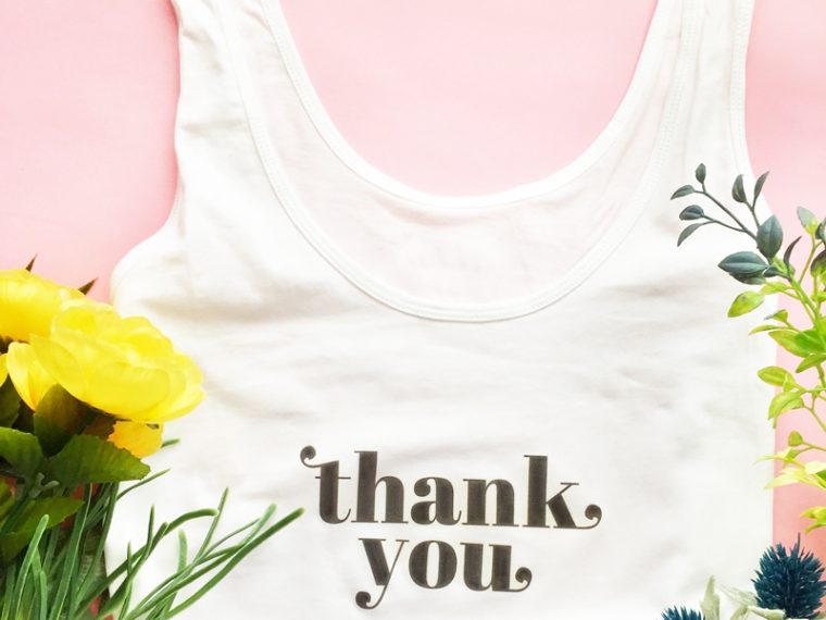 Design your own DIY Thank You Iron On Transfer with this easy tutorial. Perfect for sending a positive message to the people who we are so grateful for!