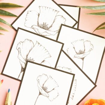 Free Coloring Page - California Poppy Printable. Download and color this pretty california poppy, cut it out and then use it as a notecard or wall art!