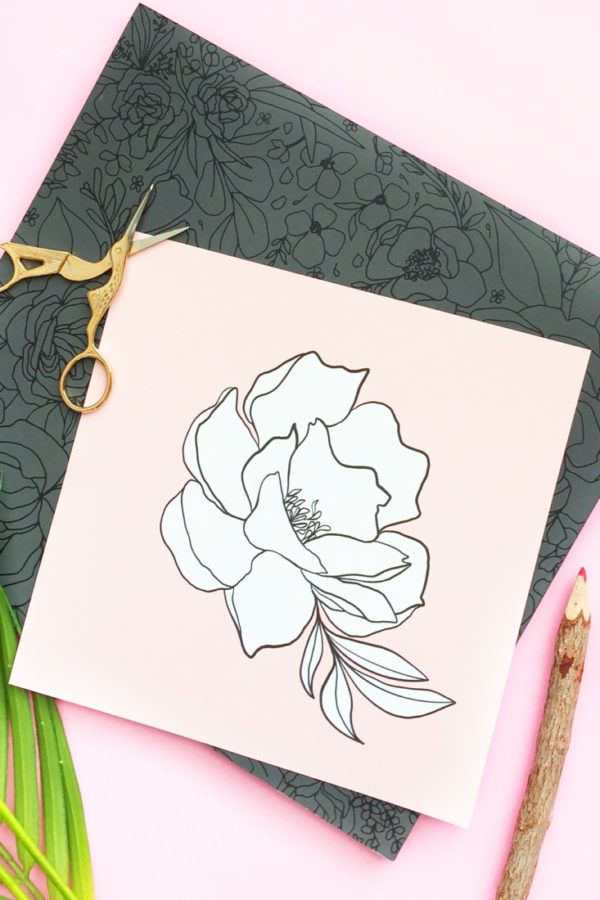 Free Printable Coloring Page - Single Flower Wall Art