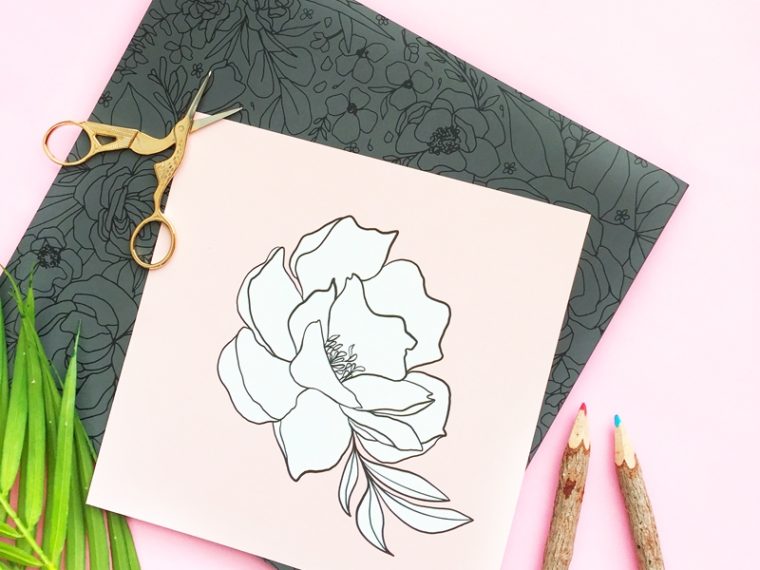 Free Printable Coloring Page on Maritza Lisa - Color your own pretty floral wall art with this free printable. Perfect for your walls or as a gift!