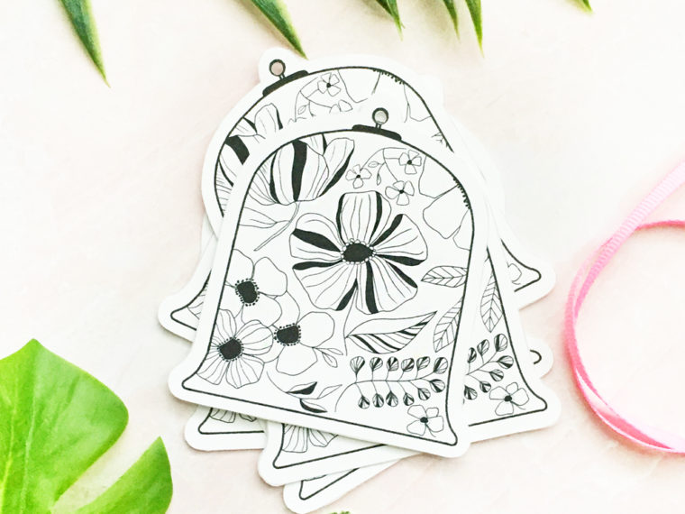 DIY Terrarium Gift Tags on Maritza Lisa - Make your own pretty floral gift tags with this download that you can print and color!