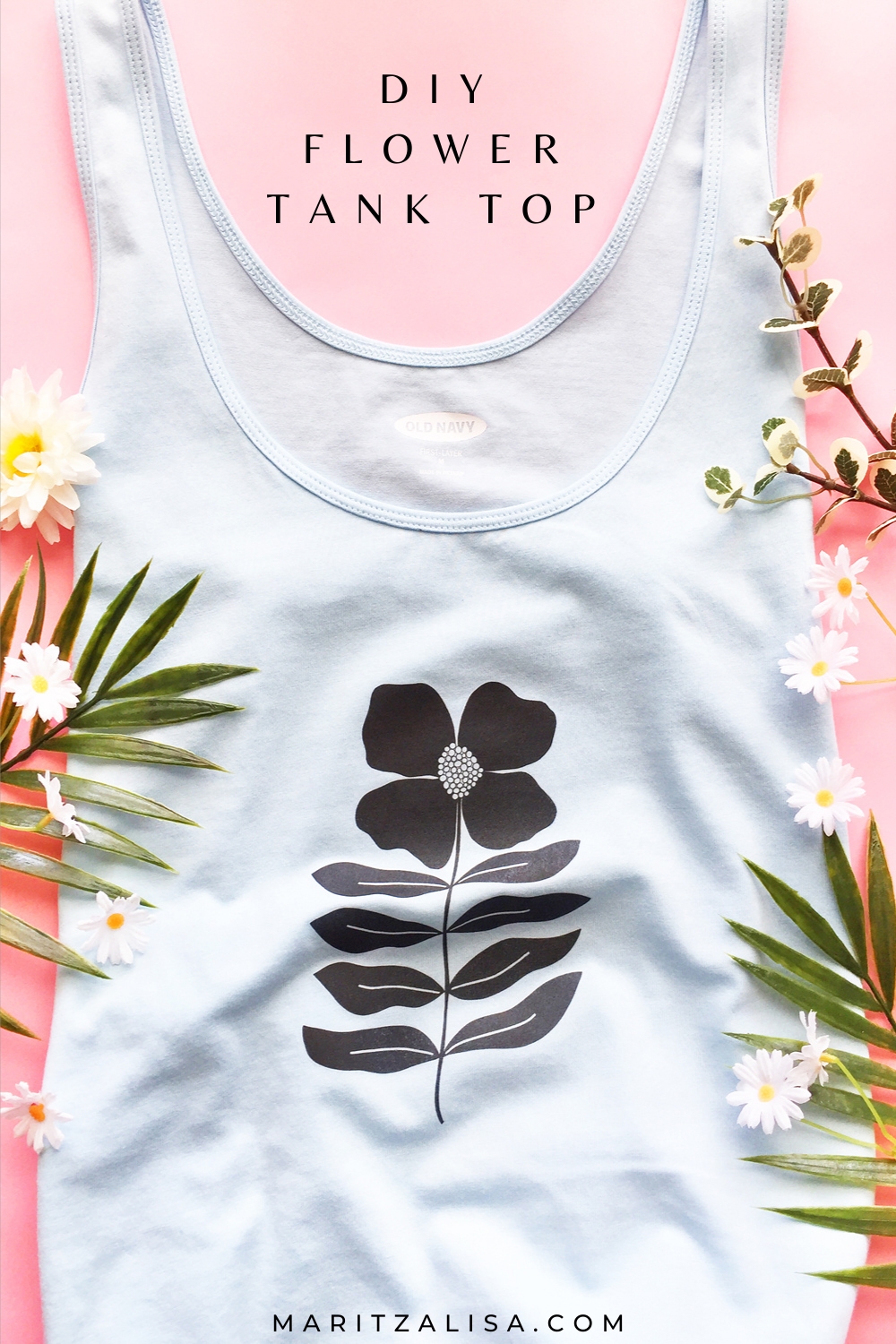 How To Make A DIY Flower Tank Top - This tutorial on Maritza Lisa will show you how to customize a tank with a flower image