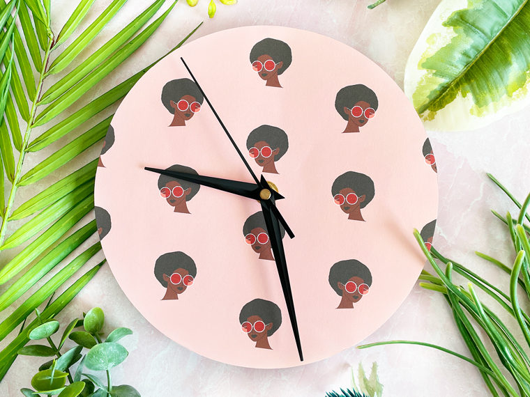 DIY Patterned Paper Clock - DIY your home decor with a pattern and paper to make your own modern clock here on Maritza Lisa